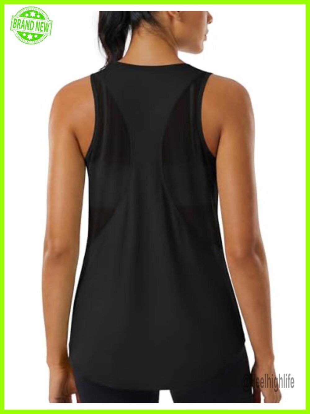 Women's Sleeveless Athletic Tank Top with Mesh Racerback